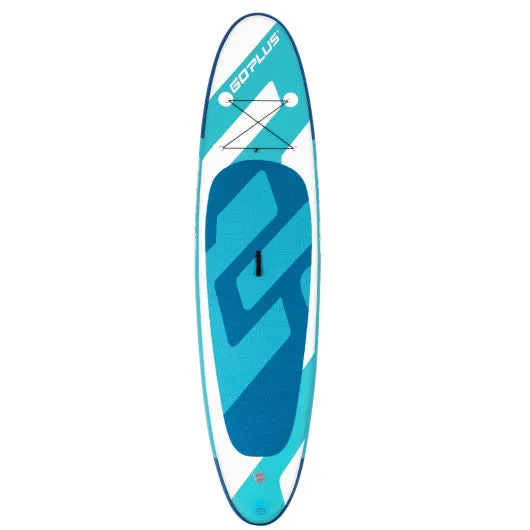 11 Feet Inflatable Stand Up Paddle Board with Aluminum Paddle-Light Blue