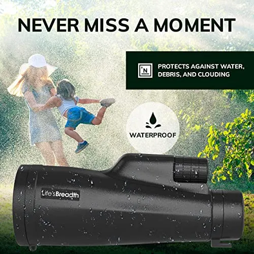 12x56 Monocular Telescope with Smartphone Adapter and Upgraded Tripod, HD Handheld Telescope - High Powered Monocular Scope for Adults - Birdwatching - Gifts for Men Him Dad Husband Boyfriend (Black)