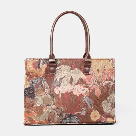 Abstract Brown Laptop Work Tote Abstract Brown Laptop Work Tote
