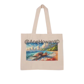 Aloha Sea Turtle Large Organic Tote Bag