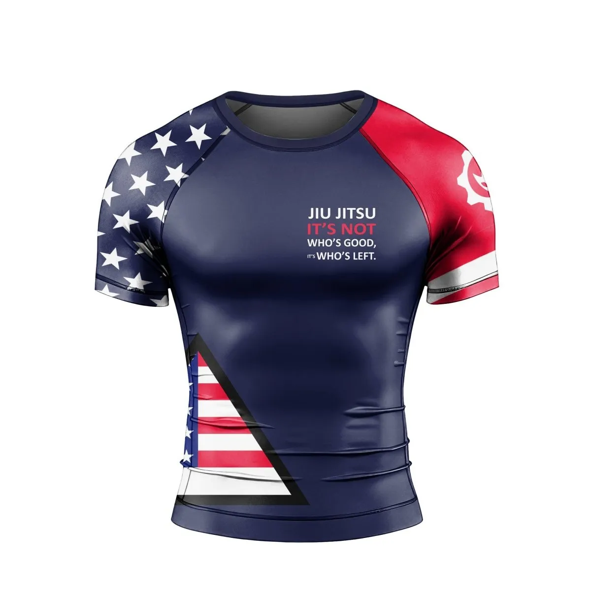 American Flag Blue Short Sleeve Rash Guard