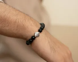 Black Tourmaline with Silver Charm