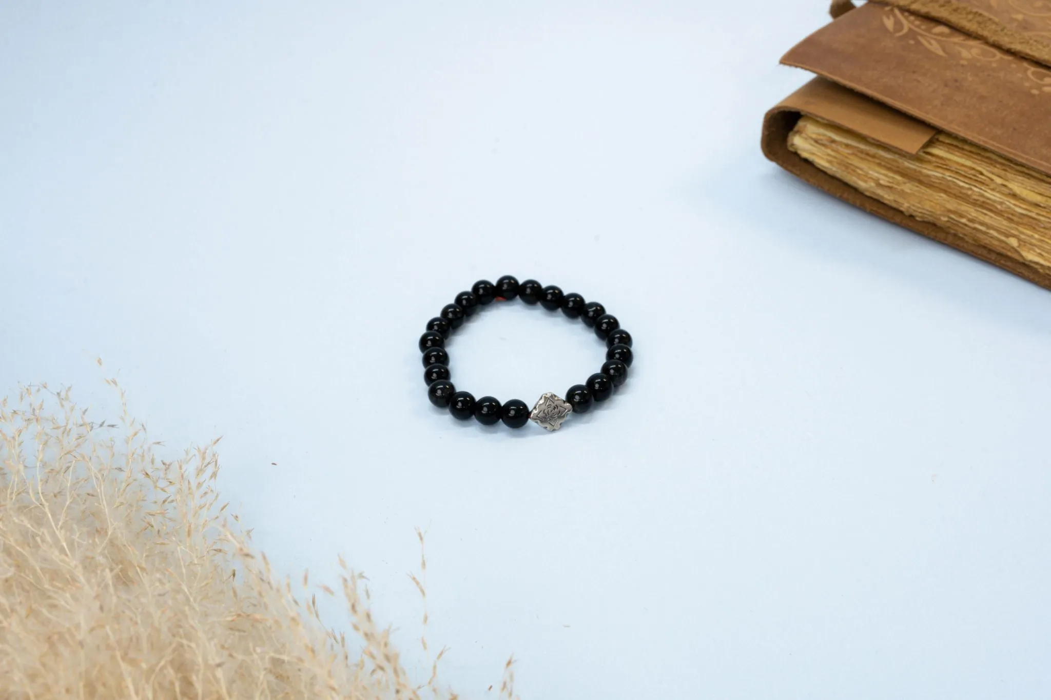Black Tourmaline with Silver Charm