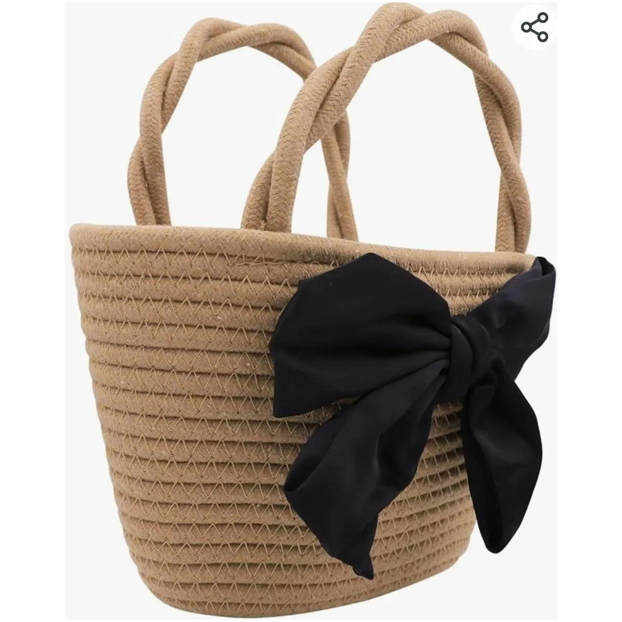Bowknot Straw Beach Woven Handbag.