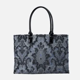 Burnout Velvet Steel Blue Laptop Work Tote