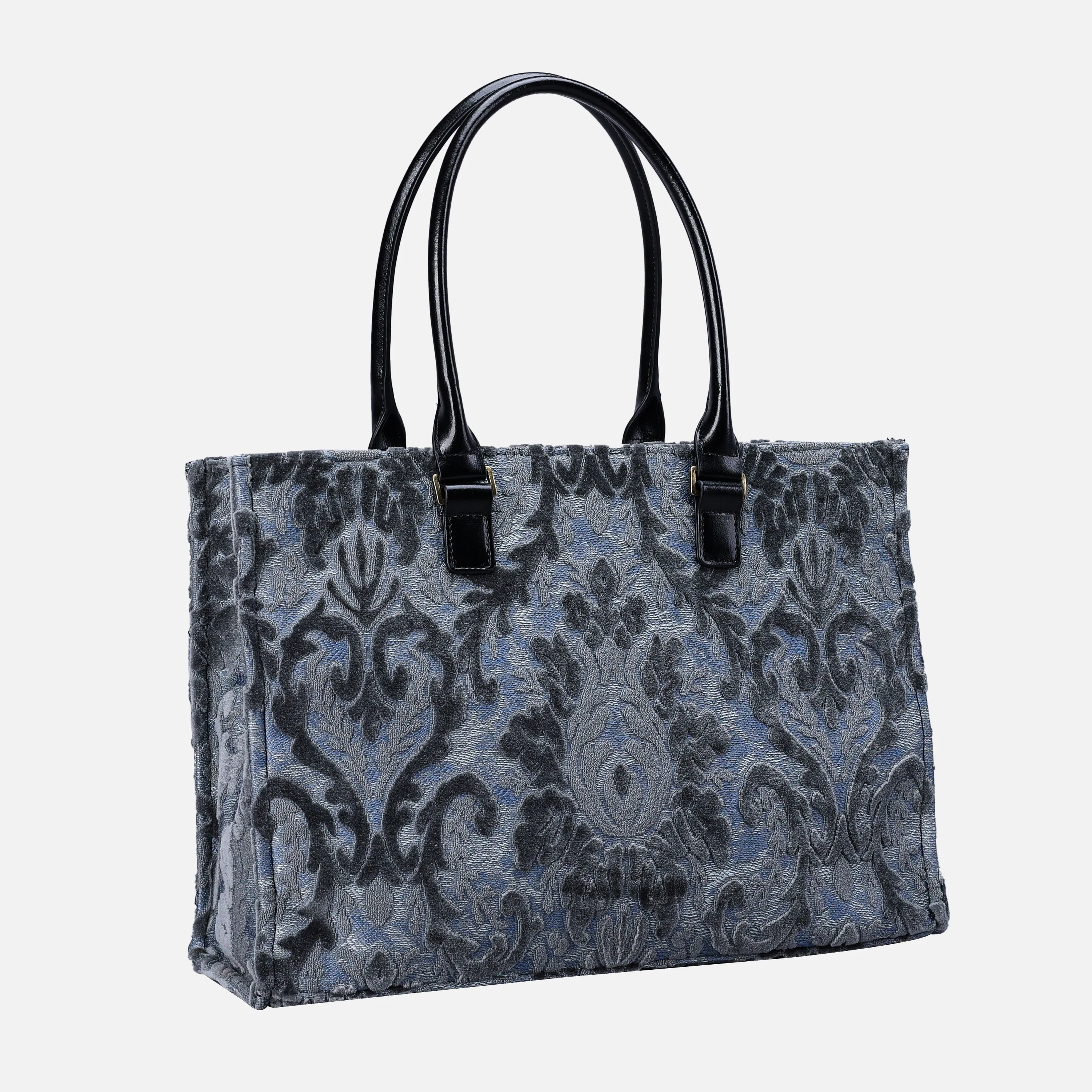Burnout Velvet Steel Blue Laptop Work Tote