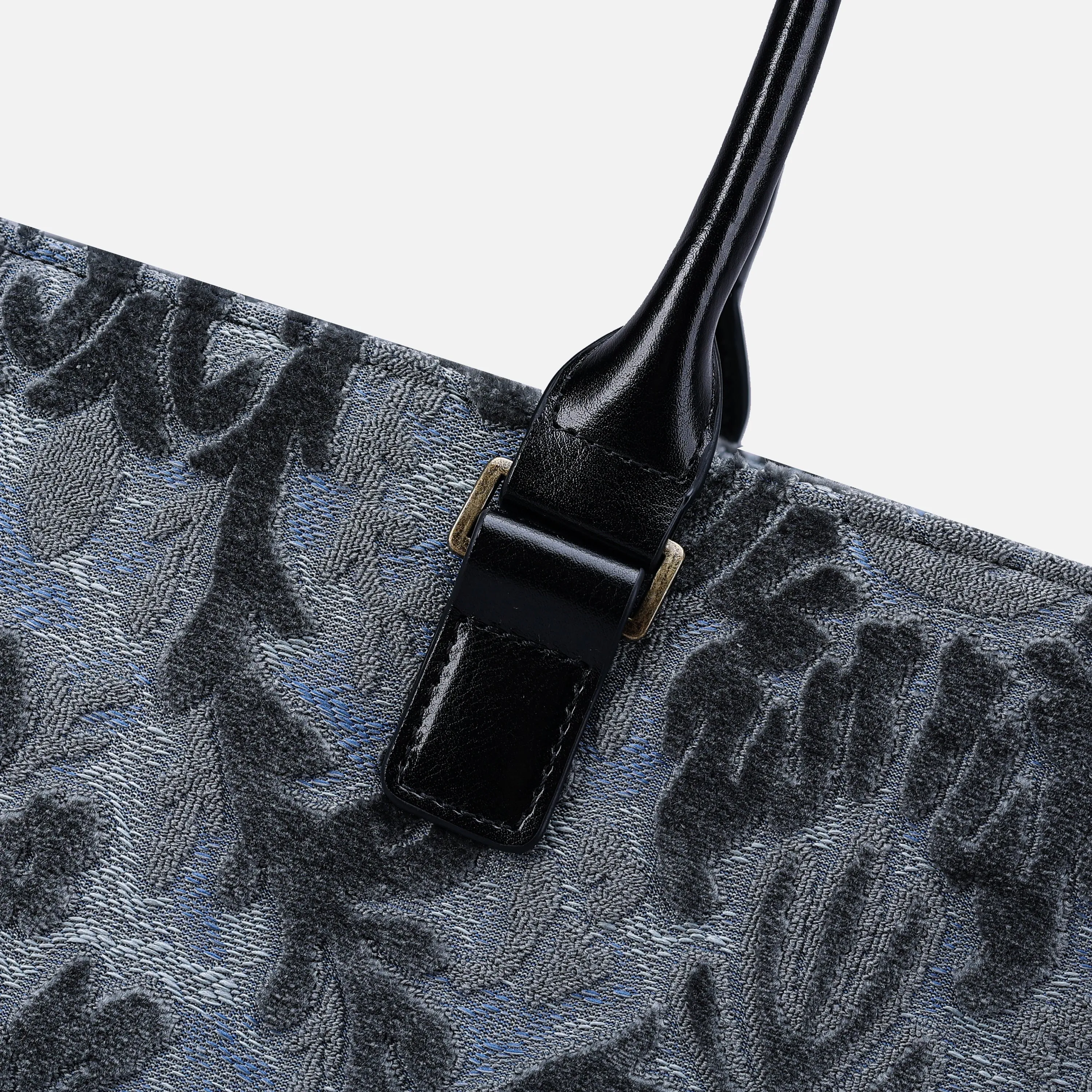 Burnout Velvet Steel Blue Laptop Work Tote