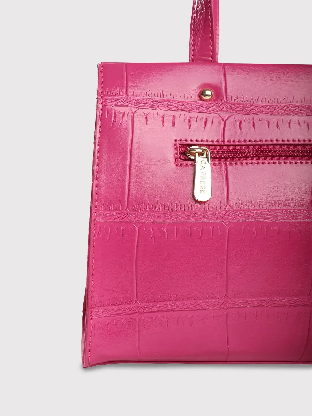 Caprese Mink Tote Small Croco Women'S Office Handbag Fuchsia