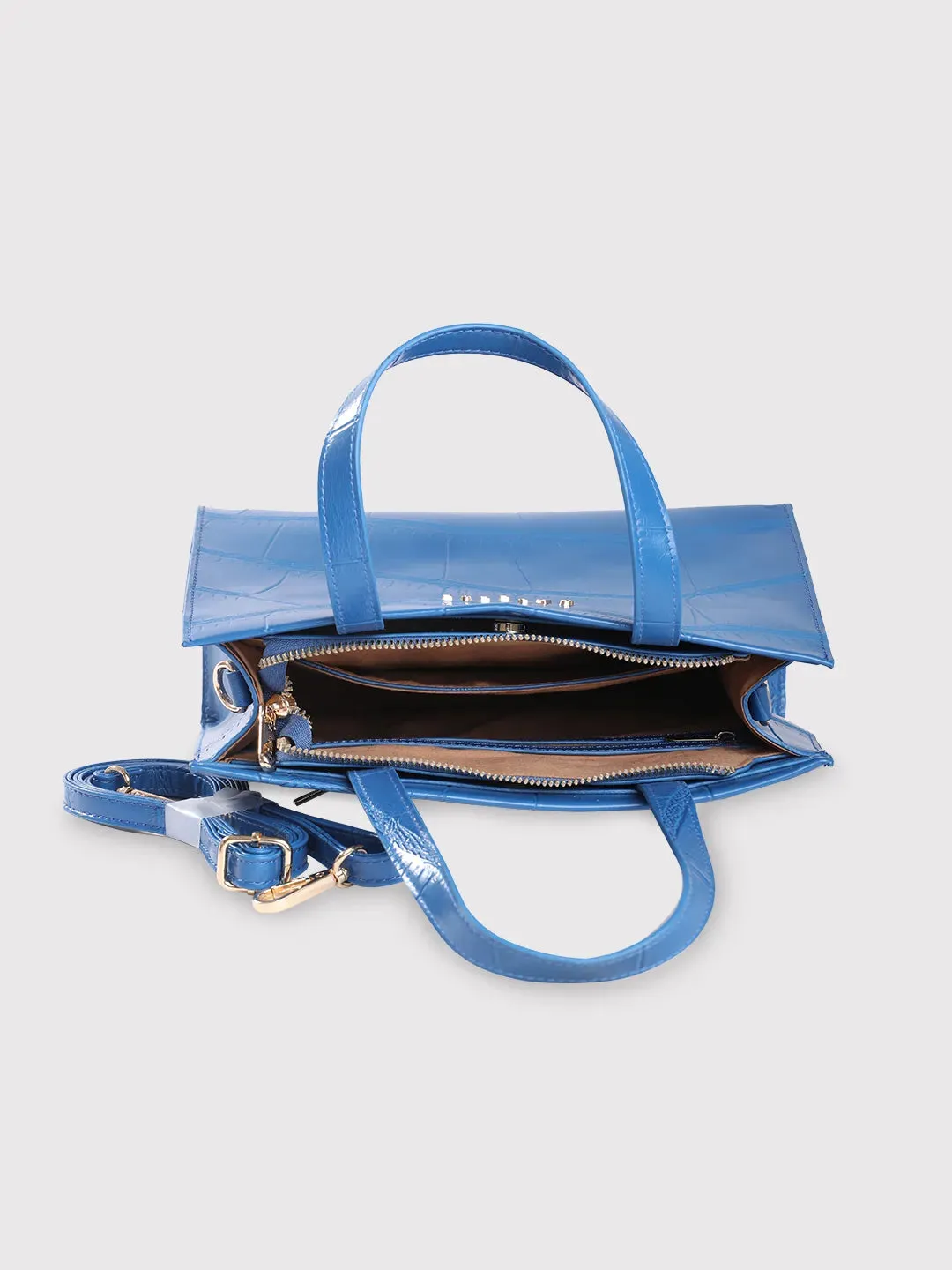 Caprese Mink Tote Small Croco Women'S Office Handbag Ultramarine