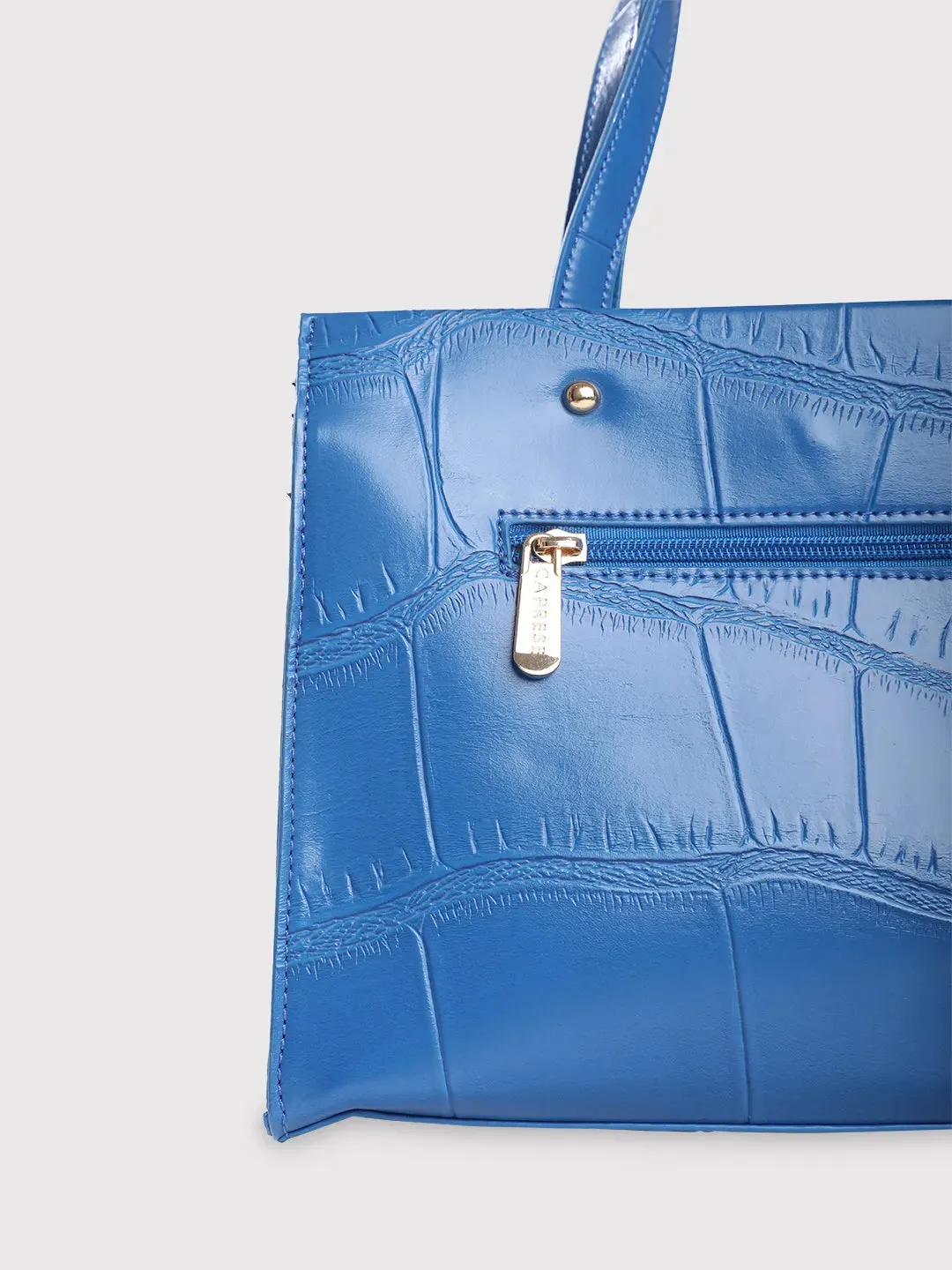 Caprese Mink Tote Small Croco Women'S Office Handbag Ultramarine
