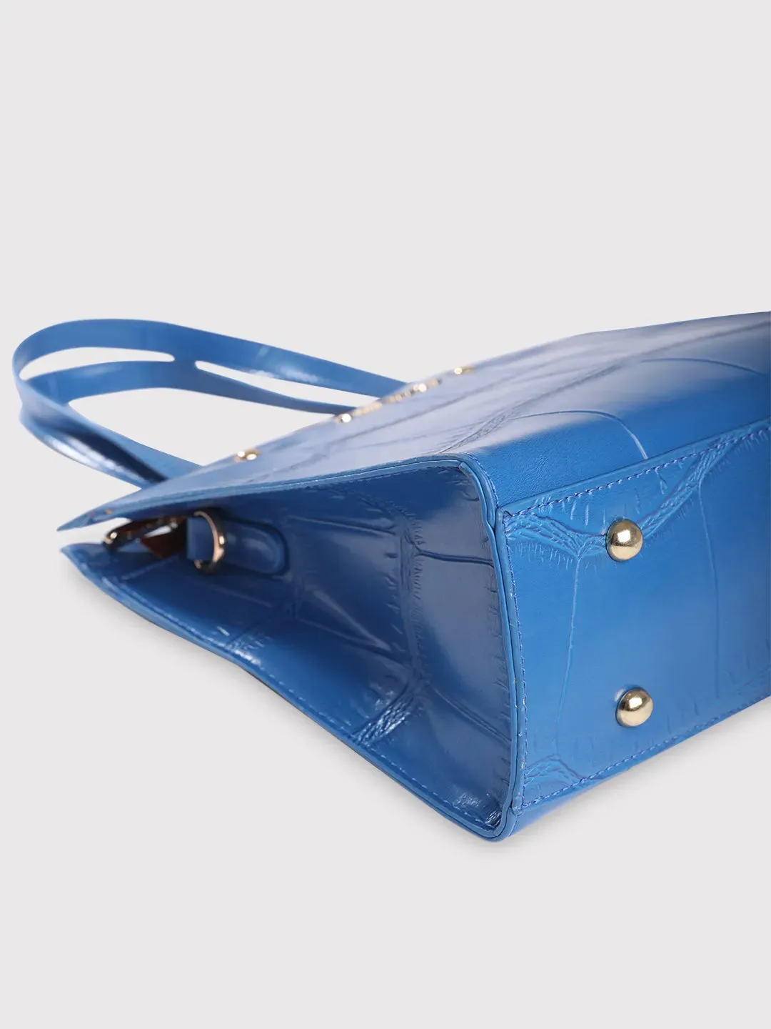 Caprese Mink Tote Small Croco Women'S Office Handbag Ultramarine