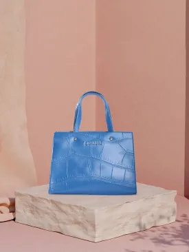 Caprese Mink Tote Small Croco Women'S Office Handbag Ultramarine