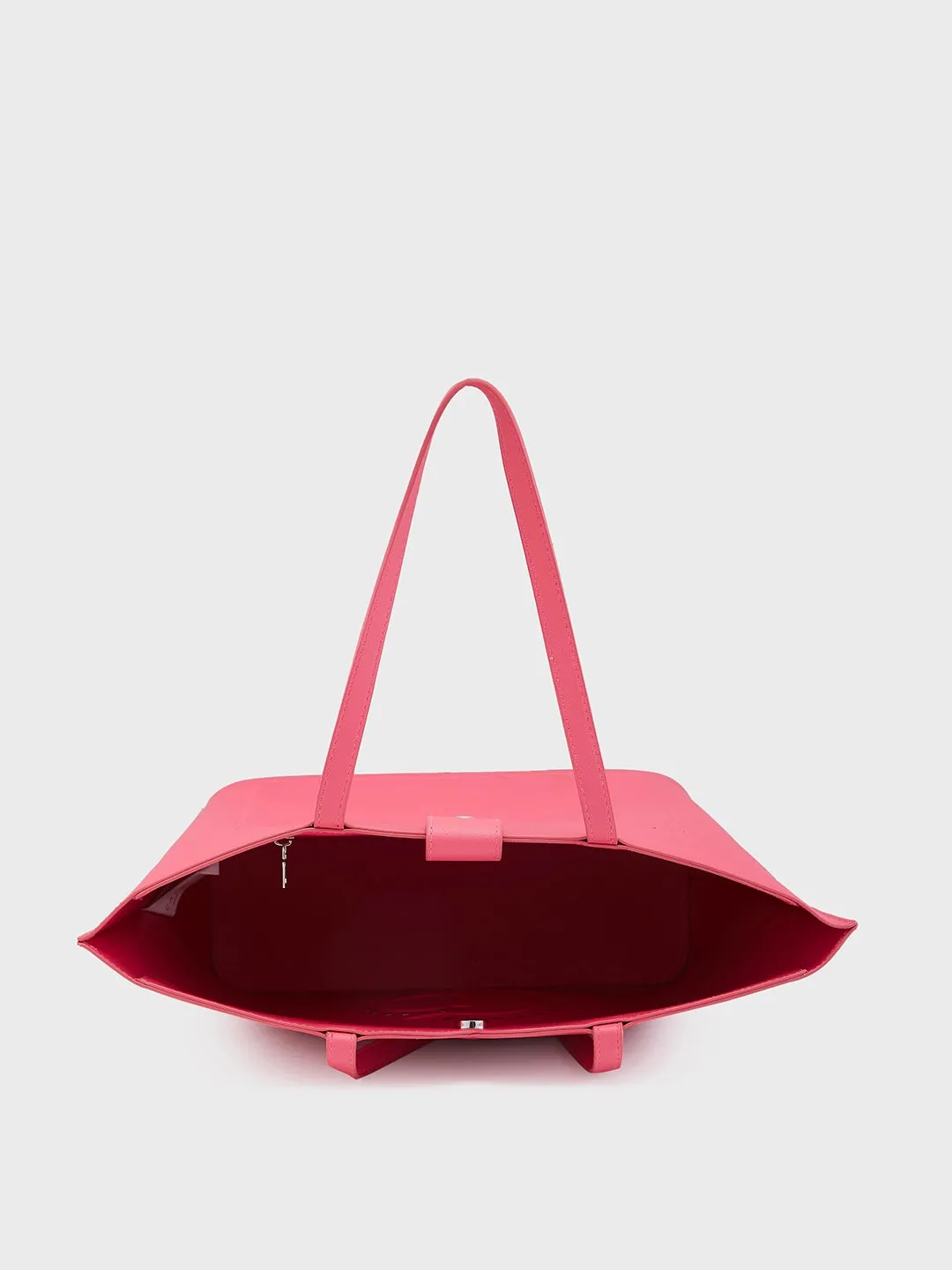 Caprese Pink Cloud Tote Medium Solid Women'S Office Handbag Pink