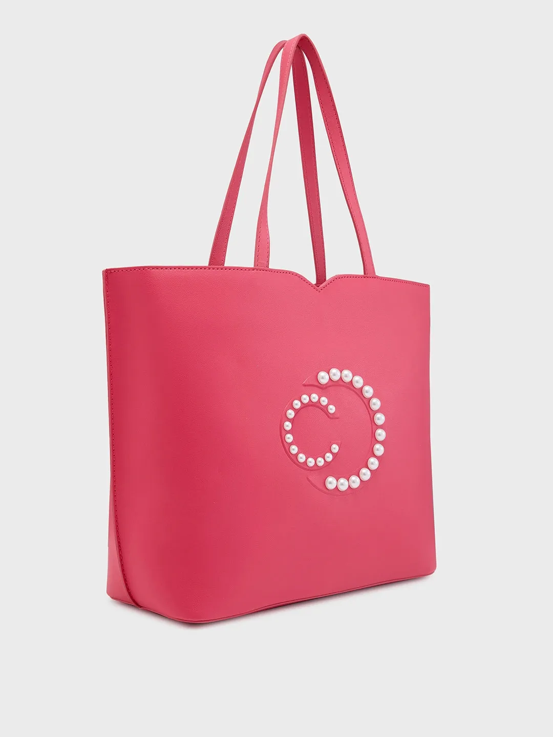 Caprese Pink Cloud Tote Medium Solid Women'S Office Handbag Pink