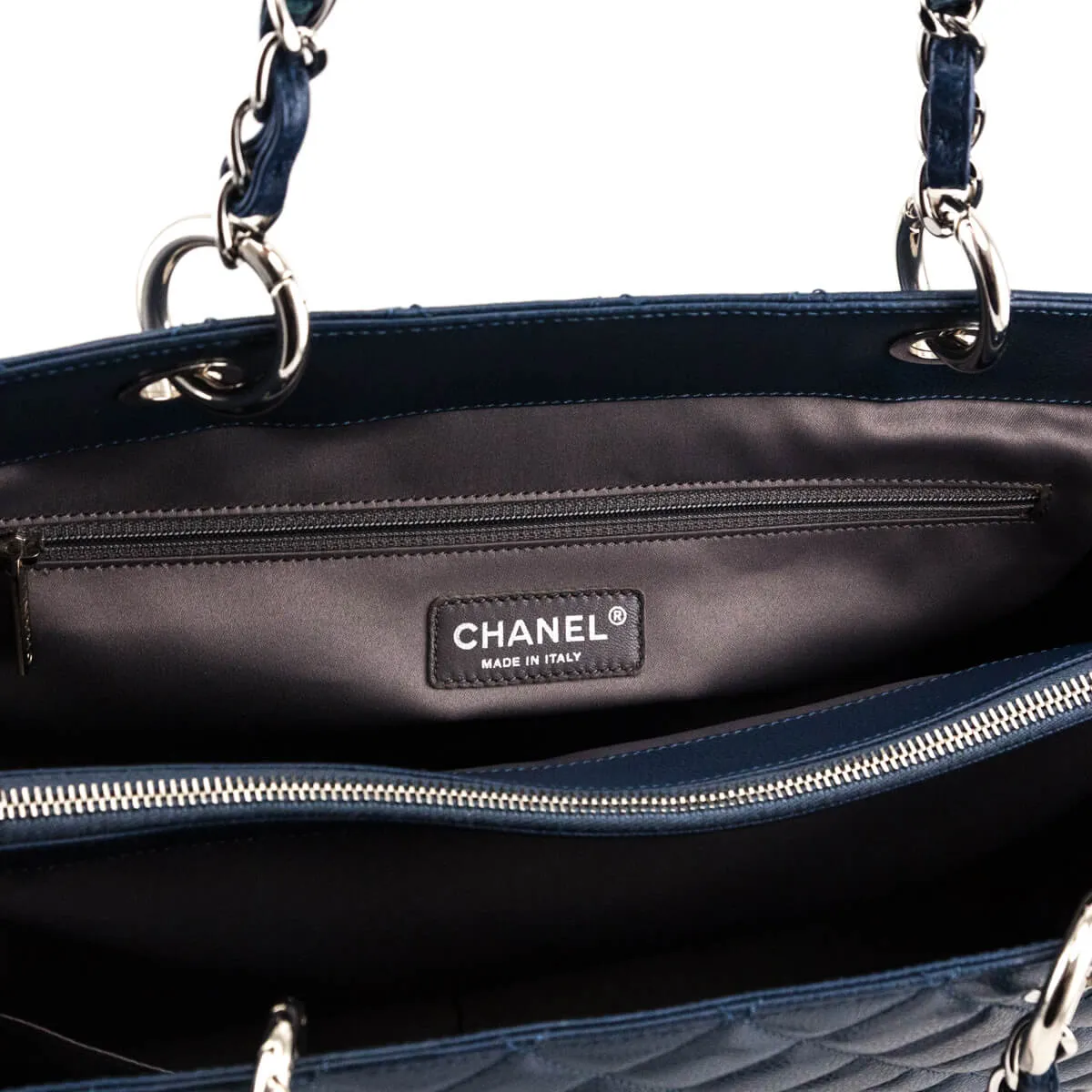 Chanel Blue Caviar Quilted XL Grand Shopping Tote