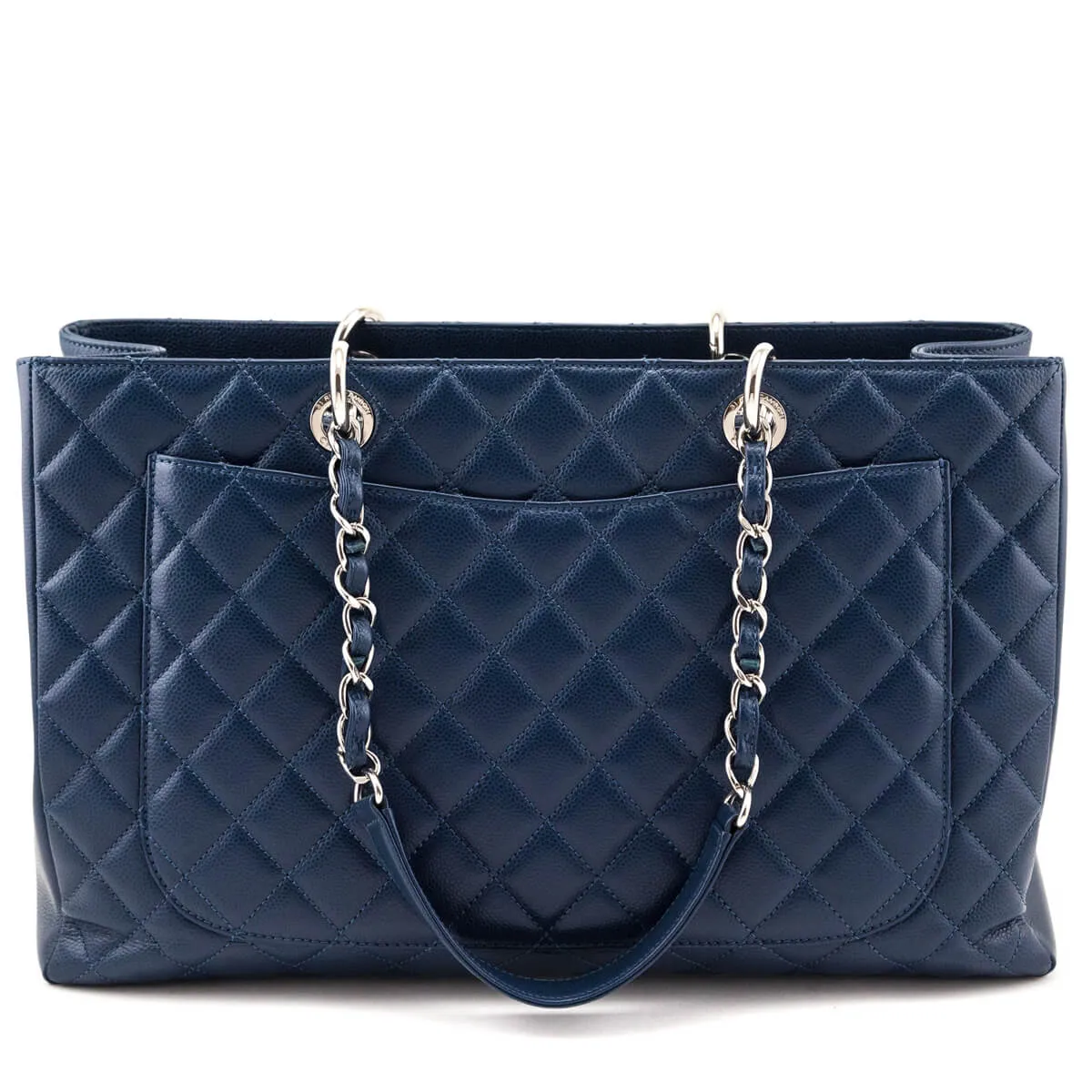 Chanel Blue Caviar Quilted XL Grand Shopping Tote