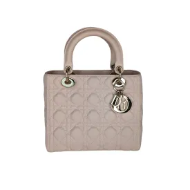Christian Dior Powder Pink Cannage Lambskin Medium Lady Dior