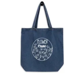 Denim Flower Child Tote Bag
