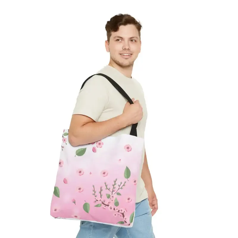 Flower Chic Pink Tote Bag with Floral Pattern