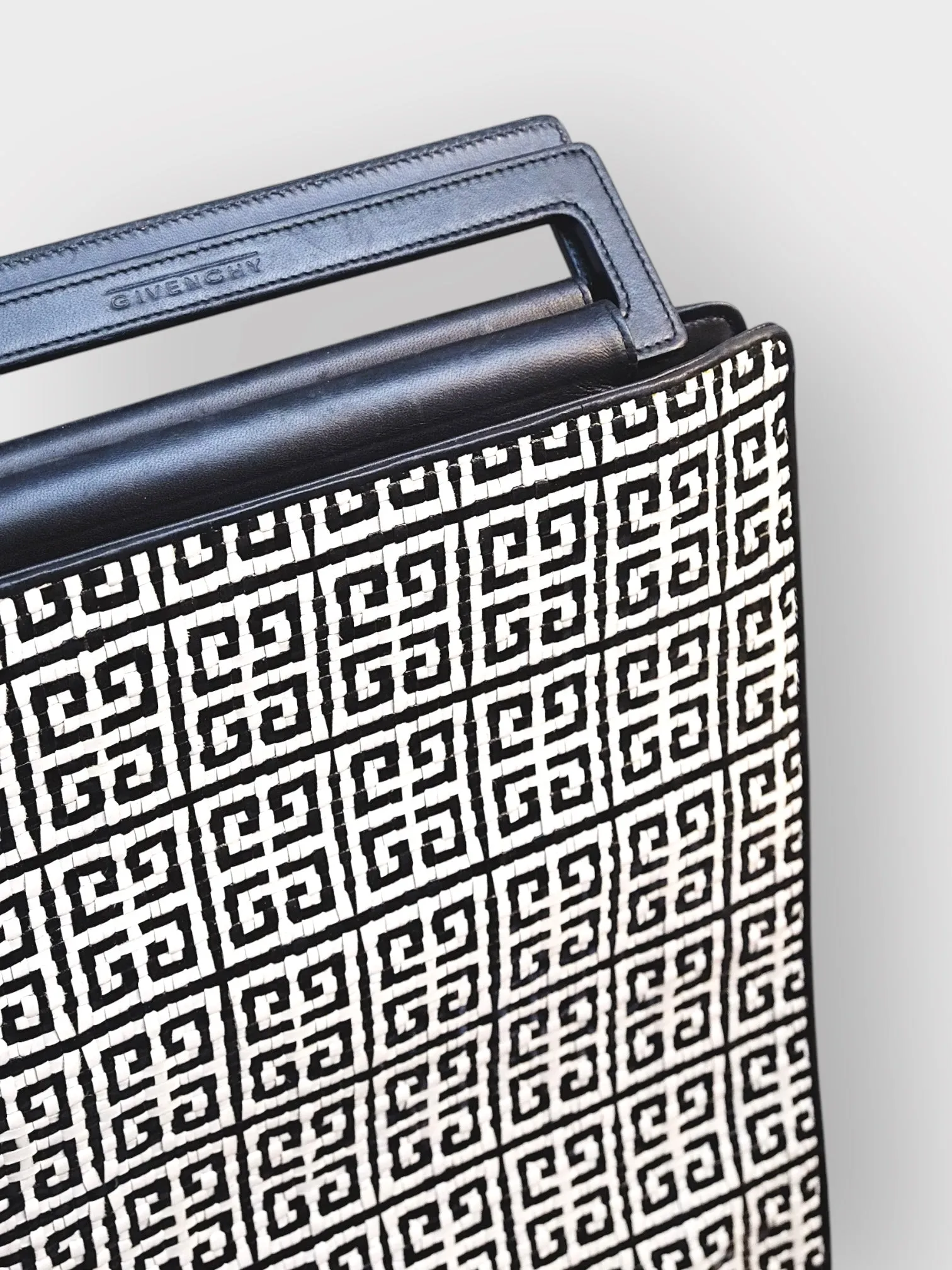 Givenchy black and white monogram weaving tote bag (vintage)