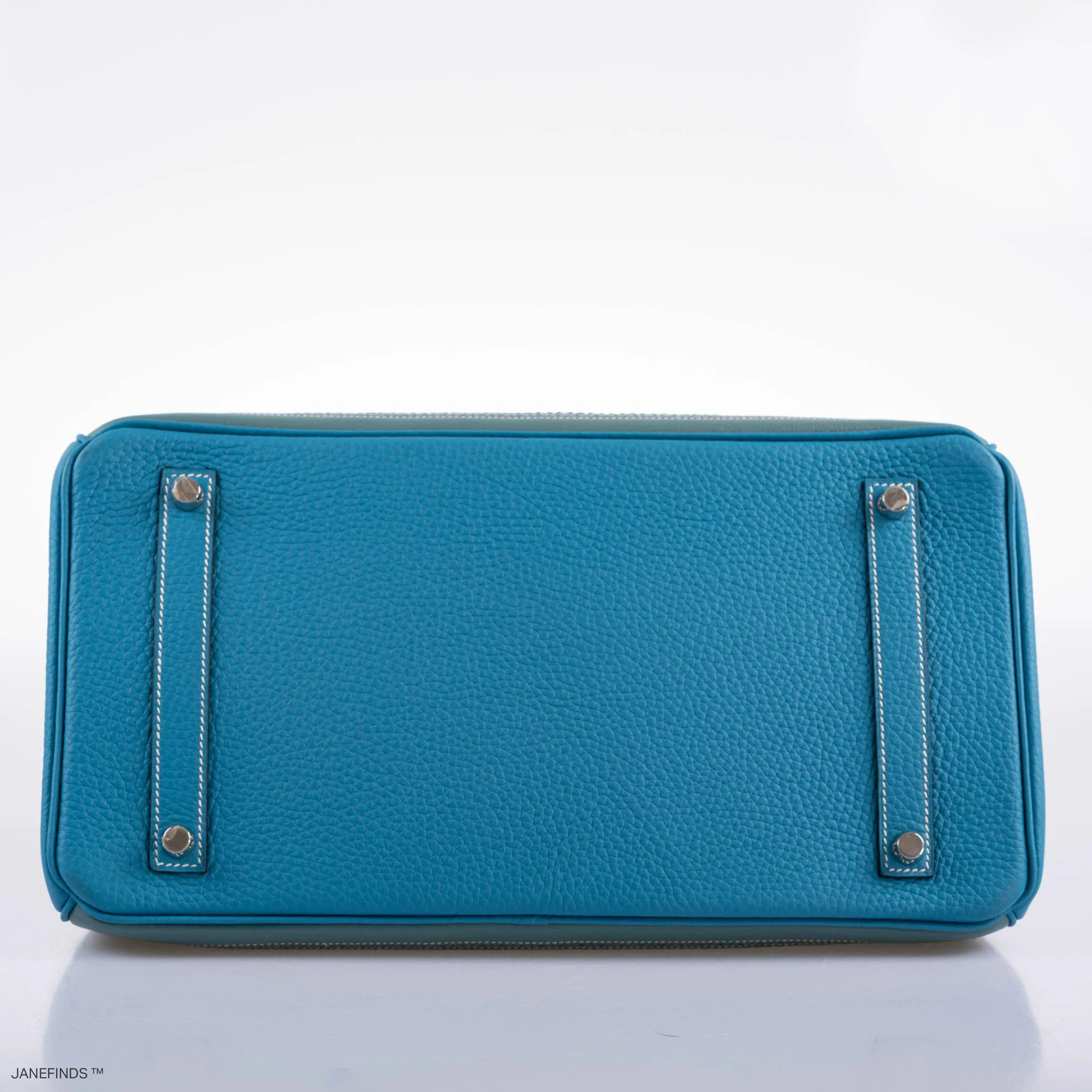 Hermès Ghillies Birkin 35 Ciel Doblis, Turquoise Togo and Bleu Jean Swift Palladium Hardware