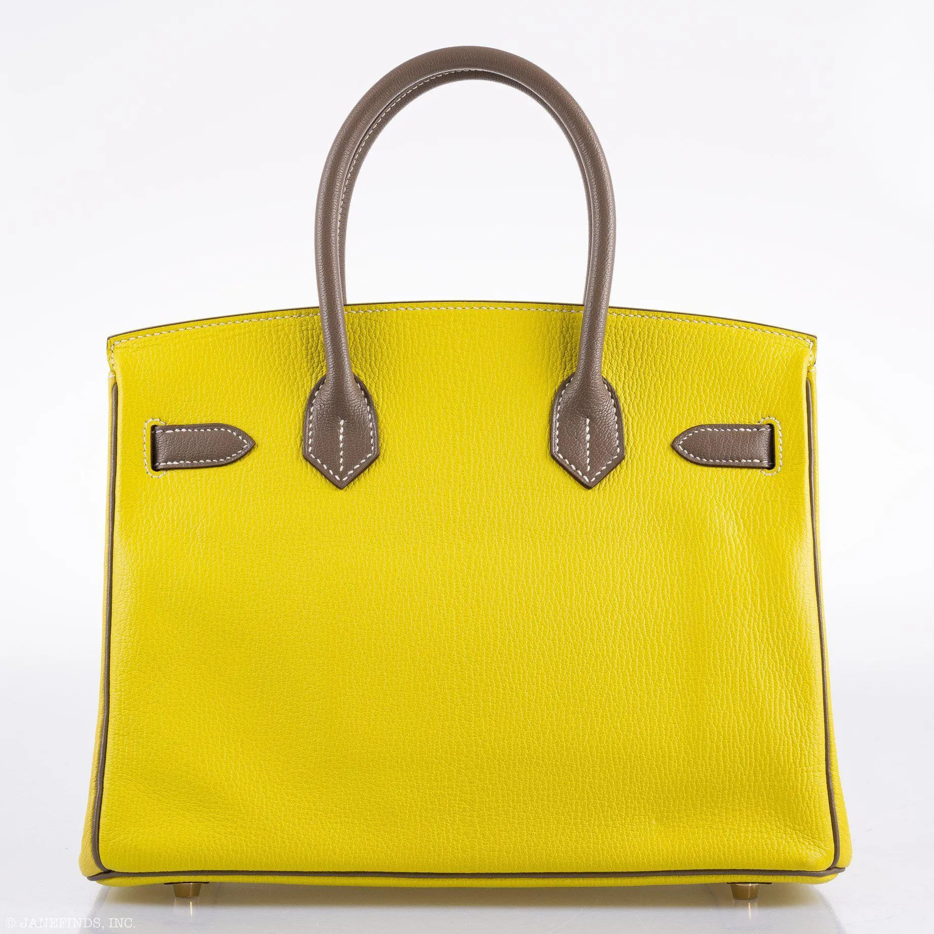 Hermès HSS Birkin 30 Lime and Etoupe Chevre Gold Hardware, 2013