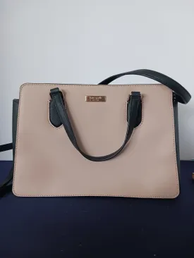 Kate Spade Satchel, Business, Casual, Daywear, Beige, Brown, Signature Bag, EUC, Stylish Professional Briefcase Style Handbag