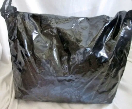 Le SPORT SAC shoulder bag Lesportsac crossbody messenger purse SHINY BLACK Vegan