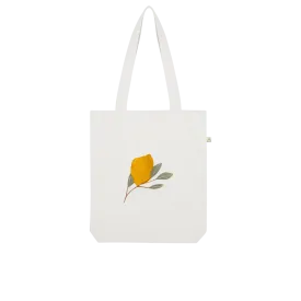 Lemon and Leaves Organic Tote Bag