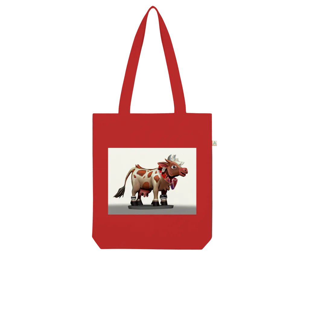 Light Brown Cow Organic Tote Bag