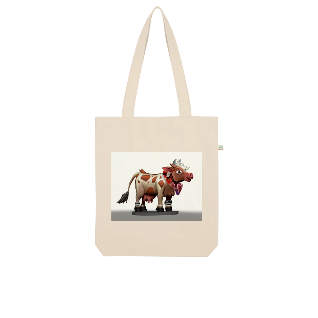 Light Brown Cow Organic Tote Bag