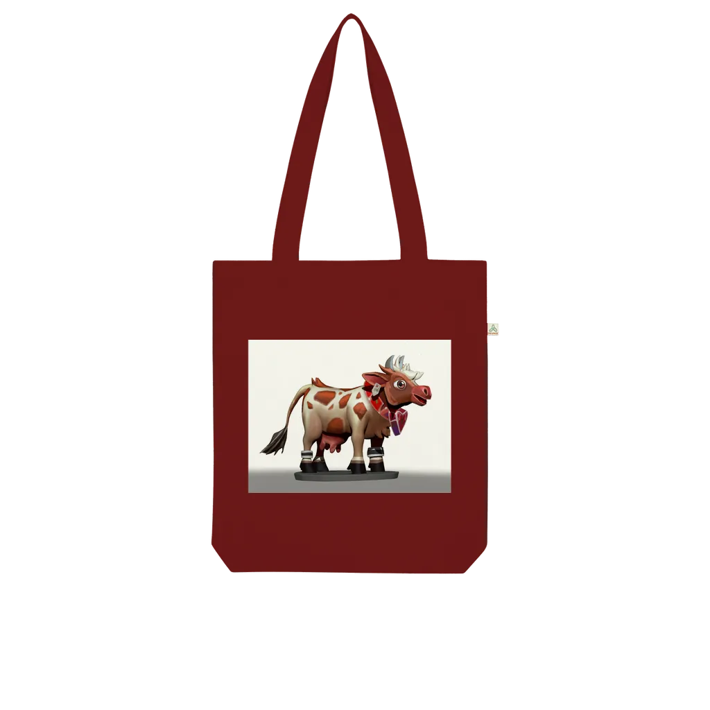 Light Brown Cow Organic Tote Bag