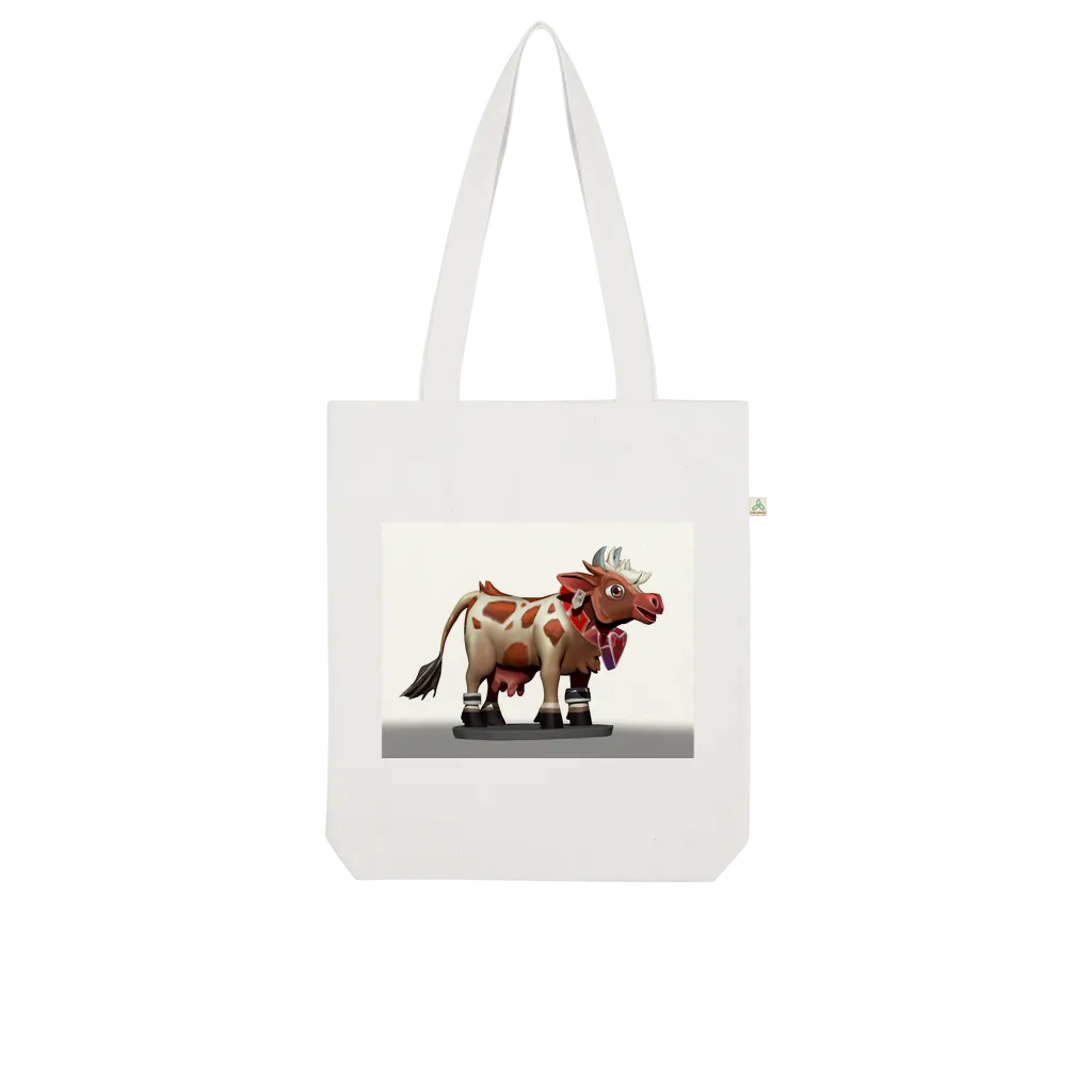 Light Brown Cow Organic Tote Bag