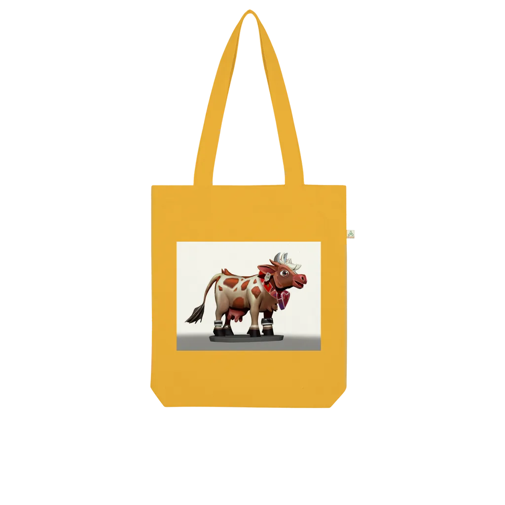 Light Brown Cow Organic Tote Bag