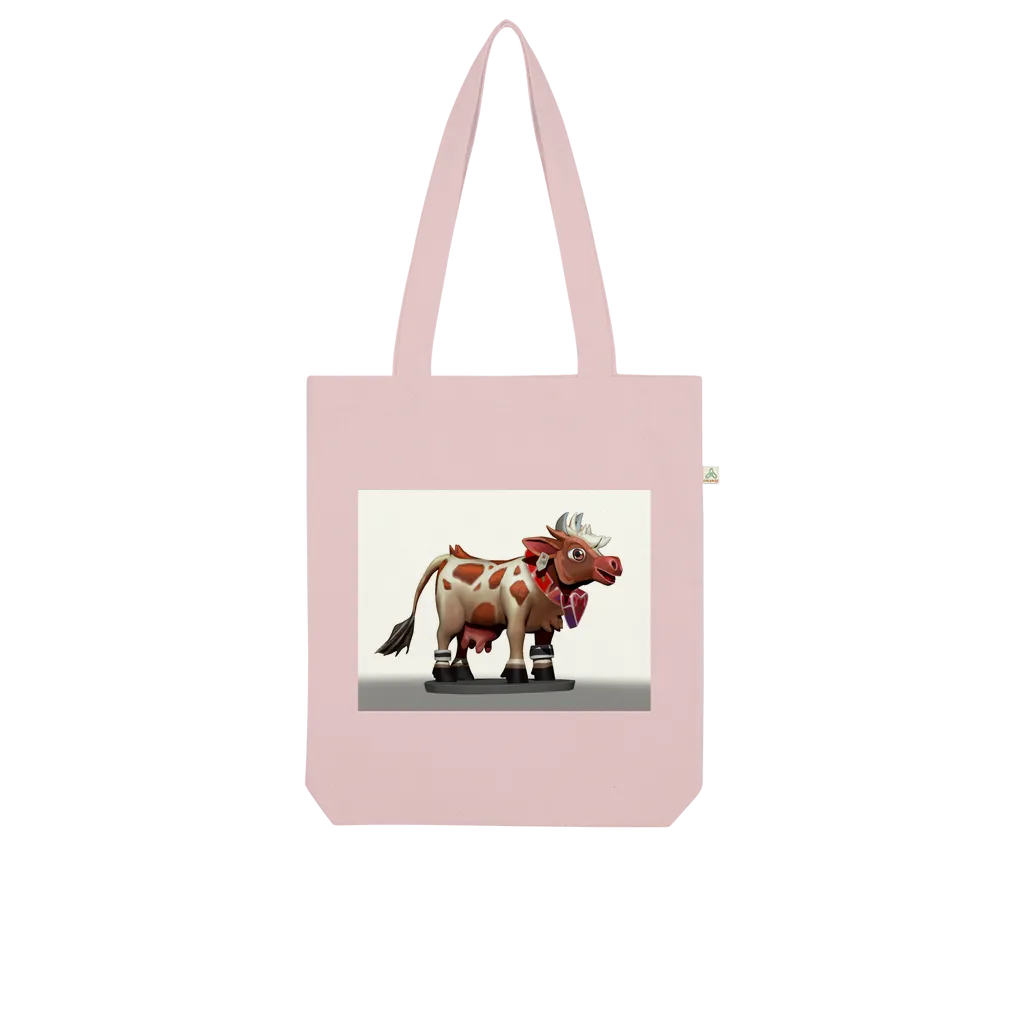 Light Brown Cow Organic Tote Bag