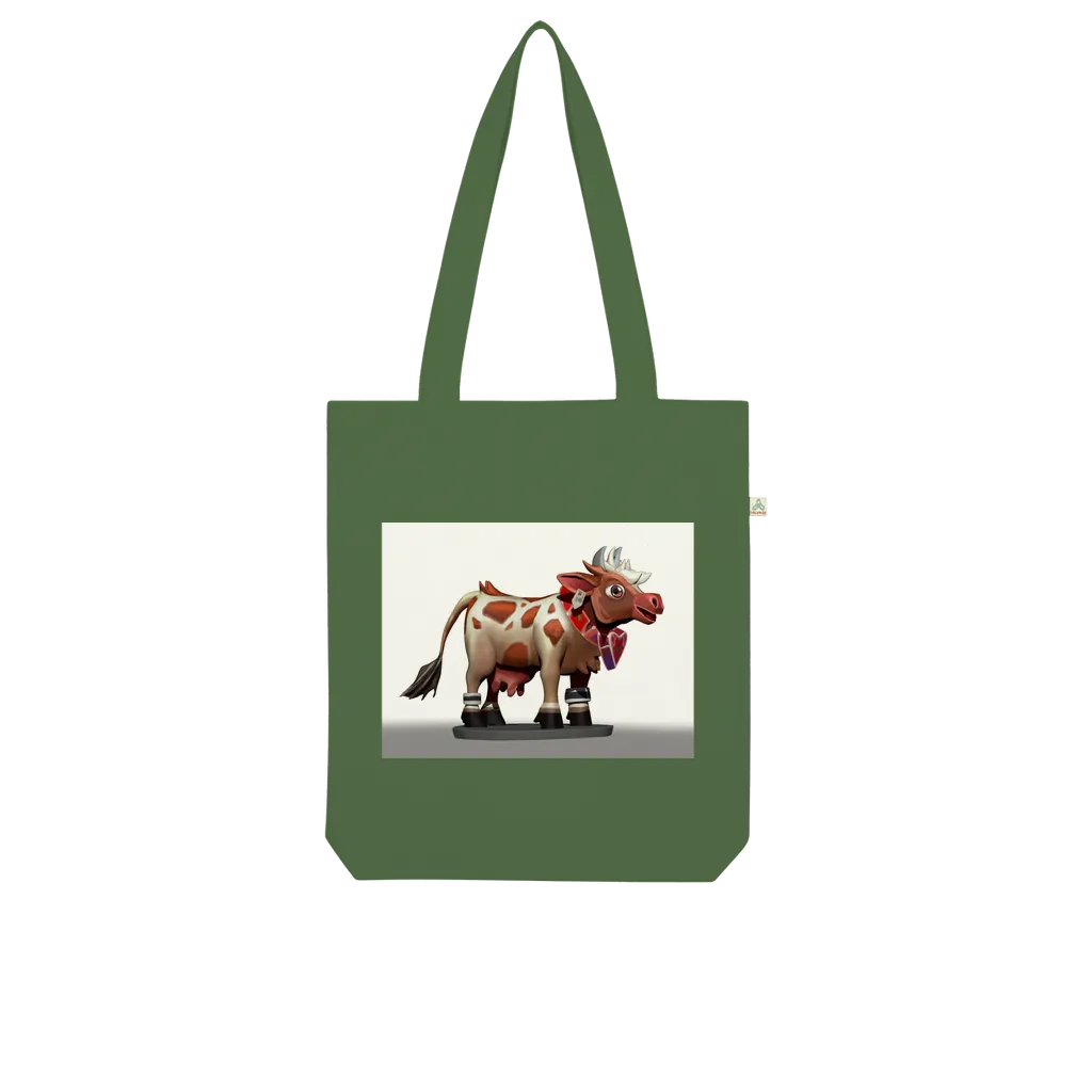 Light Brown Cow Organic Tote Bag