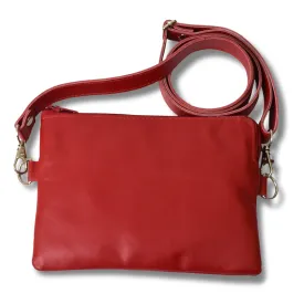 Little Red Leather Purse by World Orphans - Small Crossbody or Shoulder Bag