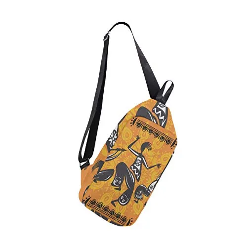Lovexue Sling Bag African Dancer Figures Womens Chest Shoulder Backpacks Crossbody Tactical Bag