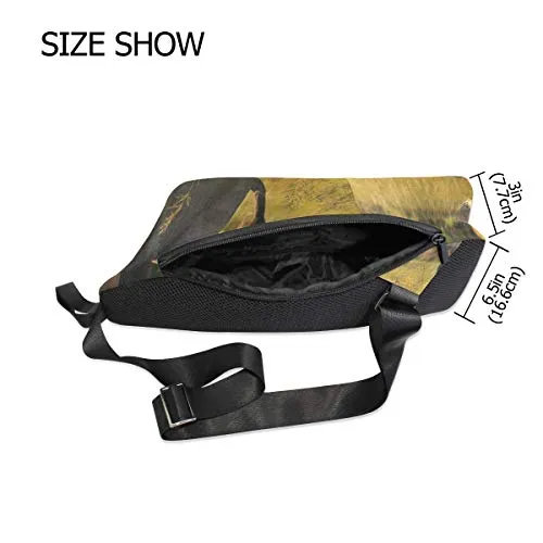 Lovexue Sling Bag Male Lion Forest Grass Animal Mens Chest Shoulder Backpacks Crossbody Unbalance