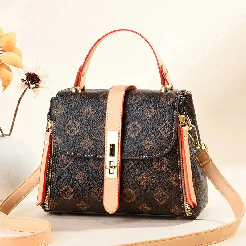 luxury design 2024 New Texture Printed Live Streaming Style, Stylish And Cute, Simple Small Square Bag, One Shoulder Crossbody luxury design