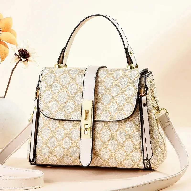luxury design 2024 New Texture Printed Live Streaming Style, Stylish And Cute, Simple Small Square Bag, One Shoulder Crossbody luxury design