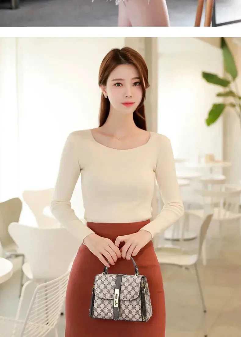 luxury design 2024 New Texture Printed Live Streaming Style, Stylish And Cute, Simple Small Square Bag, One Shoulder Crossbody luxury design