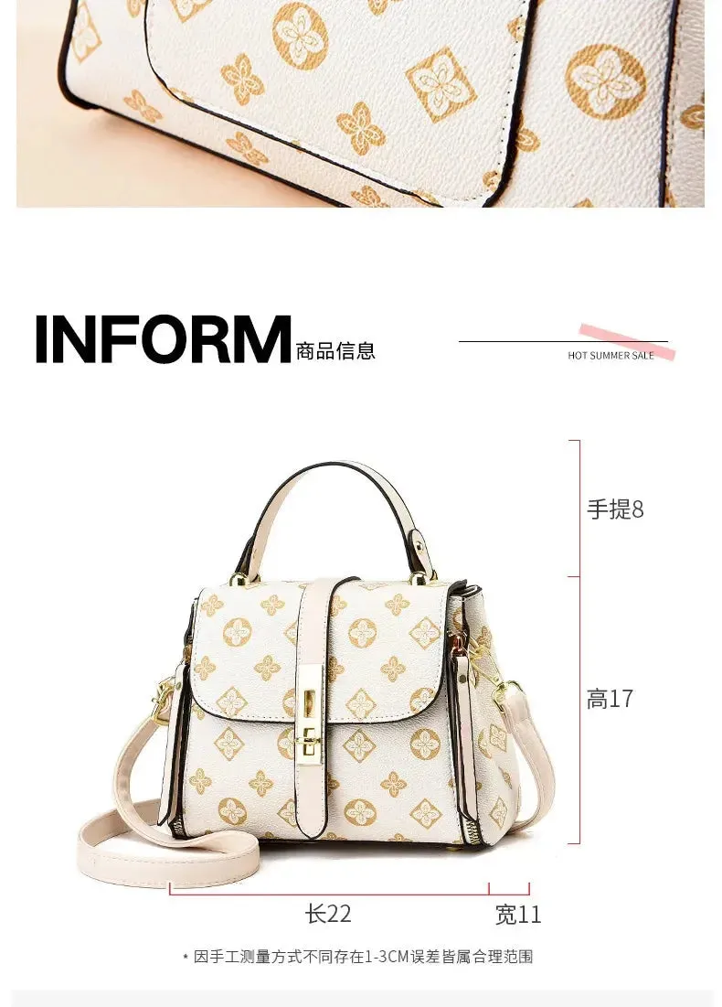 luxury design 2024 New Texture Printed Live Streaming Style, Stylish And Cute, Simple Small Square Bag, One Shoulder Crossbody luxury design