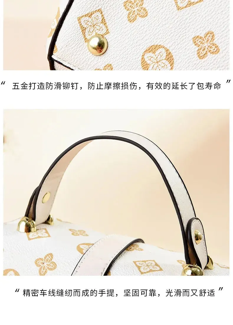luxury design 2024 New Texture Printed Live Streaming Style, Stylish And Cute, Simple Small Square Bag, One Shoulder Crossbody luxury design