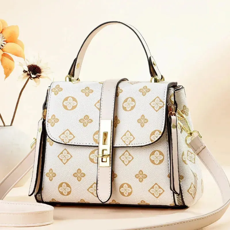luxury design 2024 New Texture Printed Live Streaming Style, Stylish And Cute, Simple Small Square Bag, One Shoulder Crossbody luxury design