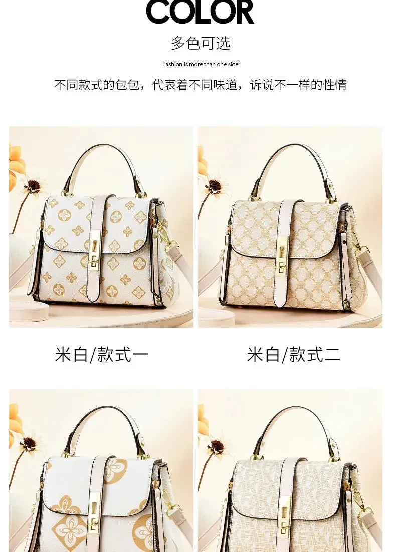 luxury design 2024 New Texture Printed Live Streaming Style, Stylish And Cute, Simple Small Square Bag, One Shoulder Crossbody luxury design
