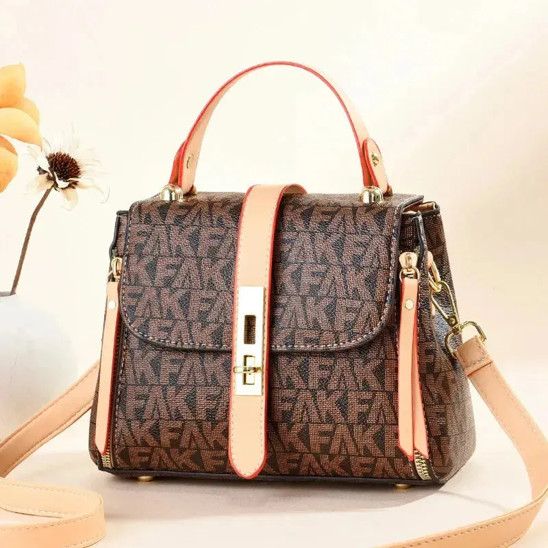 luxury design 2024 New Texture Printed Live Streaming Style, Stylish And Cute, Simple Small Square Bag, One Shoulder Crossbody luxury design