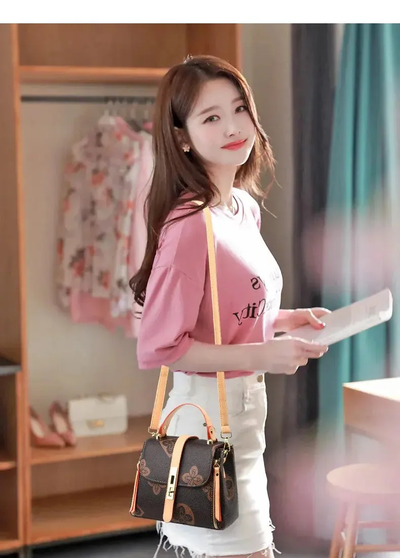 luxury design 2024 New Texture Printed Live Streaming Style, Stylish And Cute, Simple Small Square Bag, One Shoulder Crossbody luxury design