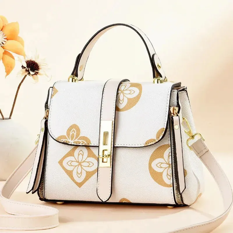 luxury design 2024 New Texture Printed Live Streaming Style, Stylish And Cute, Simple Small Square Bag, One Shoulder Crossbody luxury design