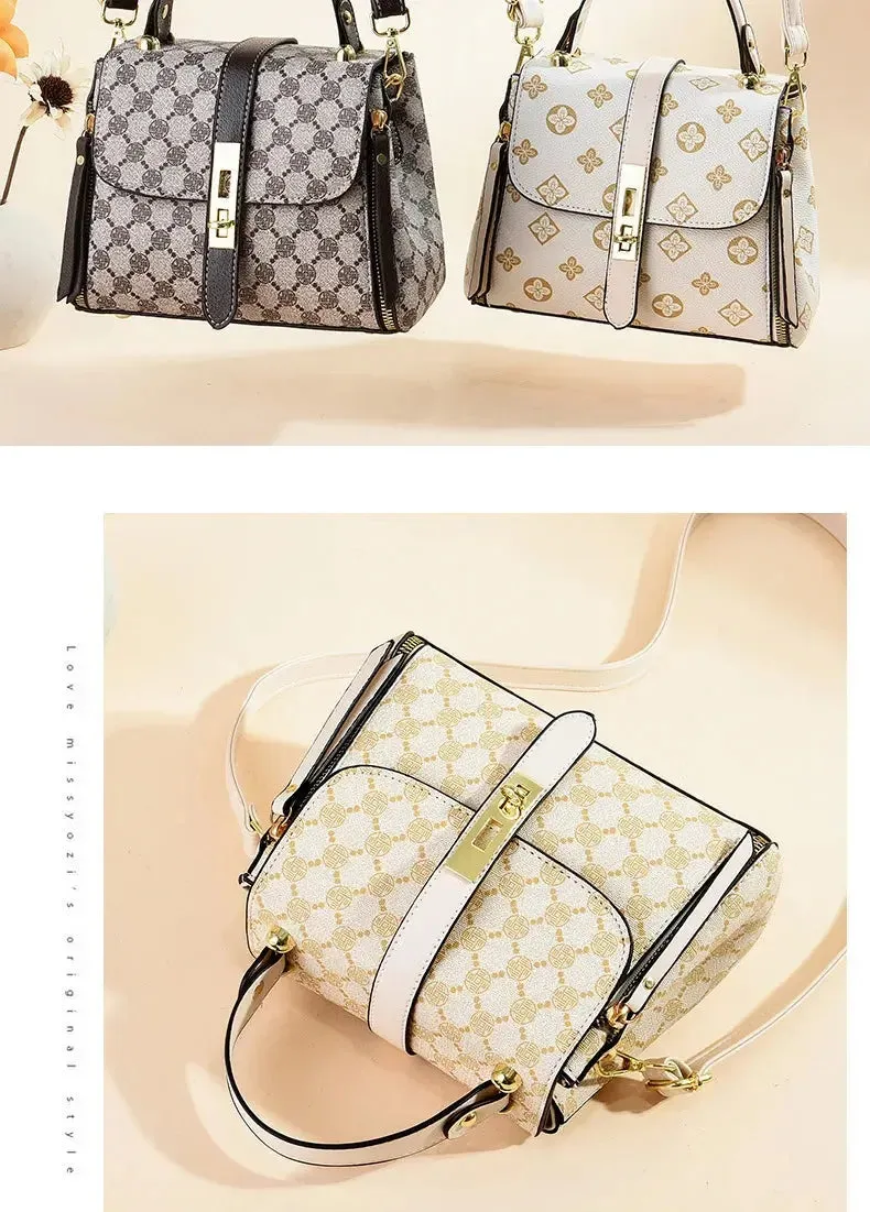 luxury design 2024 New Texture Printed Live Streaming Style, Stylish And Cute, Simple Small Square Bag, One Shoulder Crossbody luxury design